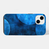 Coque Pour iPhone 14 Cercles de lune bleue (Verso Horizontal)