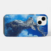 Coque Pour iPhone 14 🦌 Cerf Céleste (Verso Horizontal)
