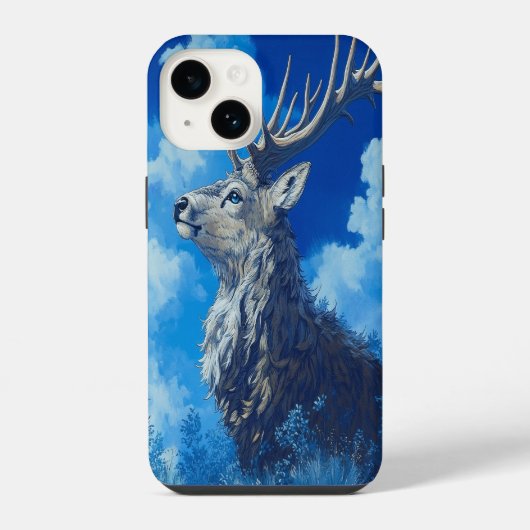 Coque Pour iPhone 14 🦌 Cerf Céleste (Verso)