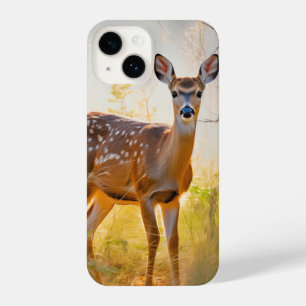 Coque Pour iPhone 14 Cerf gracieux dans la conception de la nature fore