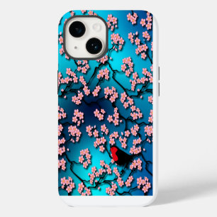Coque Pour iPhone 14 Cerisier Fleur de Ciel Bleu
