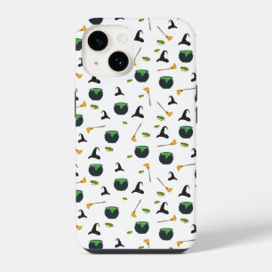 Coque Pour iPhone 14 Chapeau De Sorcière Balai Chaudron Motif Halloween
