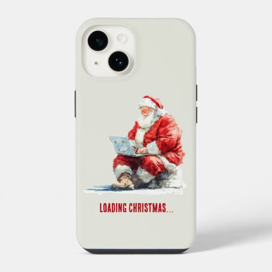 Coque Pour iPhone 14 Chargement Noël amusant Père Noël Design (Verso)