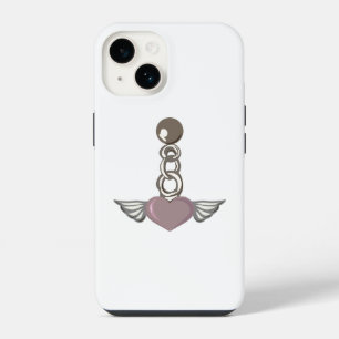 Coque Pour iPhone 14 Charme de la chaîne cardiaque ailée - Design esthé