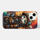 Coque Pour iPhone 14 Chat de Steampunk I (Verso Horizontal)