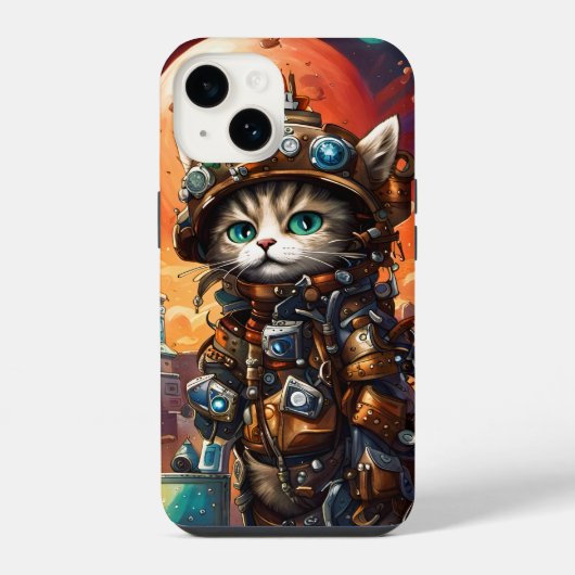 Coque Pour iPhone 14 Chat de Steampunk I (Verso)