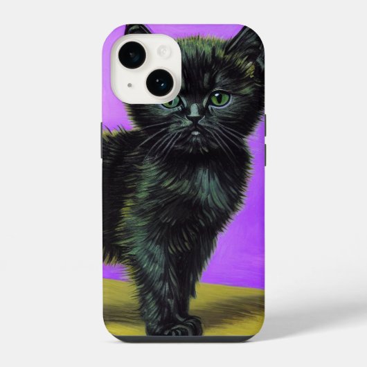 Coque Pour iPhone 14 Chat de style Van Gogh (Verso)