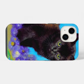 Coque Pour iPhone 14 Chat et fleurs de Van Gogh (Verso Horizontal)