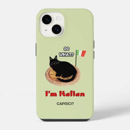 Coque Pour iPhone 14 Chat et pizza (Verso)