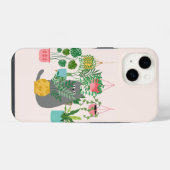 Coque Pour iPhone 14 Chat et Plantes (Verso Horizontal)