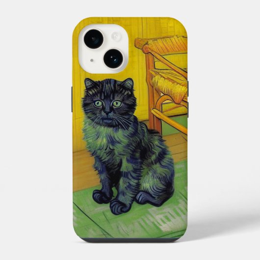 Coque Pour iPhone 14 Chat noir de Van Gogh (Verso)