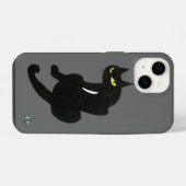 Coque Pour iPhone 14 CHAT NOIR NINJA gris (Verso Horizontal)