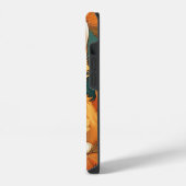 Coque Pour iPhone 14 Chat orange de style Alphonse Mucha (Côté gauche)