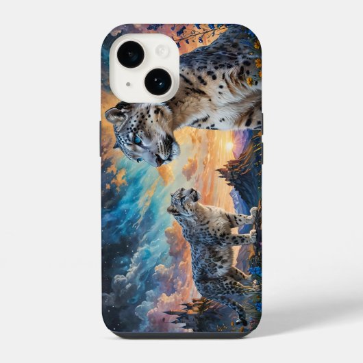 Coque Pour iPhone 14 Château de Leopard de Neige Levée de soleil réflex (Verso)