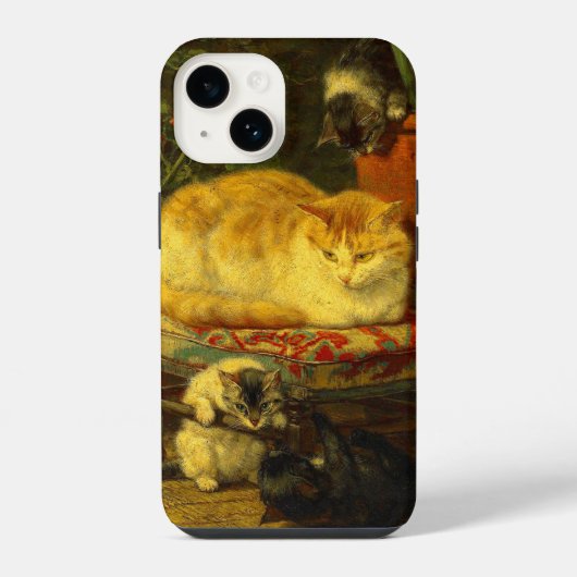 Coque Pour iPhone 14 Chatons au jeu (Verso)