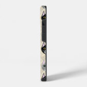 Coque Pour iPhone 14 Chats Chevrons Beige (Côté gauche)