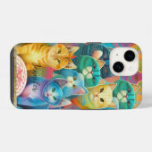 Coque Pour iPhone 14 Chats colorés mignons (Verso Horizontal)