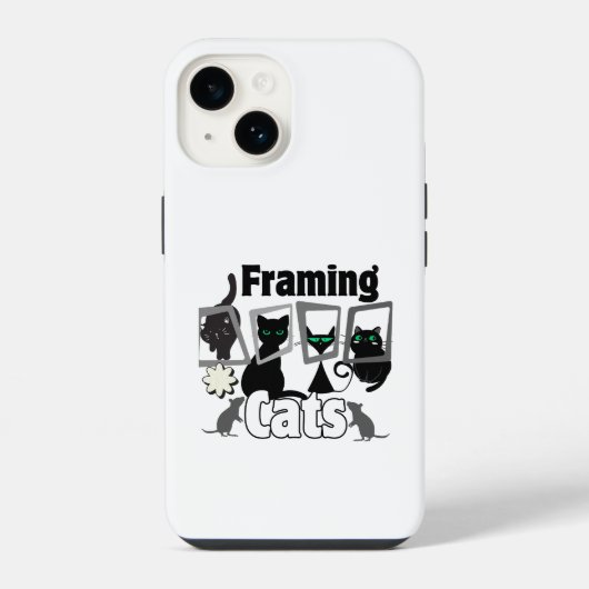 Coque Pour iPhone 14 Chats encadrés.w (Verso)