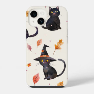 Coque Pour iPhone 14 Chats noirs d'Halloween et sorcières drôles pour e