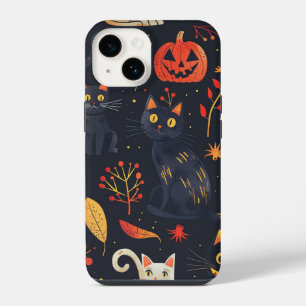 Coque Pour iPhone 14 Chats noirs d'Halloween et sorciers drôles pour en