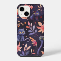 Chats noirs d'Halloween et sorciers drôles pour en