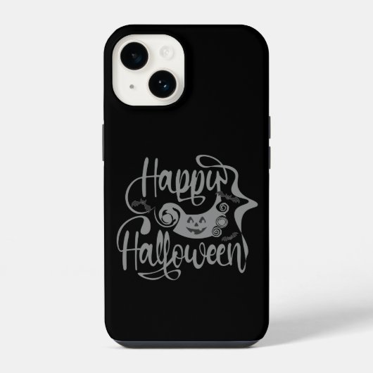 Coque Pour iPhone 14 Chauves-souris joyeux Halloween citrouille lumineu (Verso)
