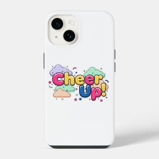 Coque Pour iPhone 14 Cheer Up Minimalist Phone Case (Verso)