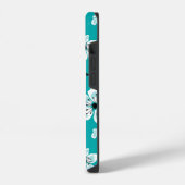 COQUE POUR iPhone 14 CHERRY BLOSSOM - SAKURA (TURQUOISE) (Côté gauche)