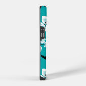 COQUE POUR iPhone 14 CHERRY BLOSSOM - SAKURA (TURQUOISE) (Côté droit)