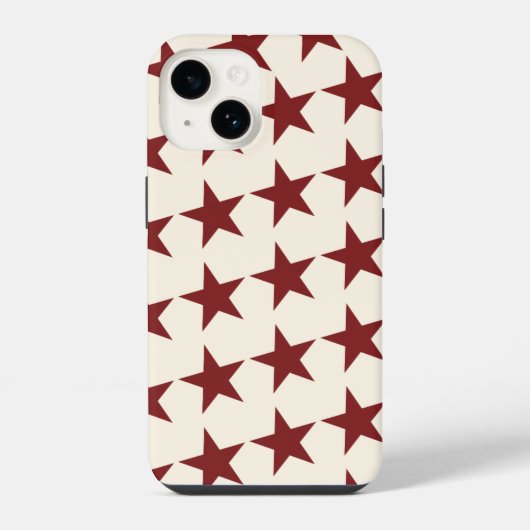 Coque Pour iPhone 14 Cherry Red Chic Aesthetic Star (Verso)