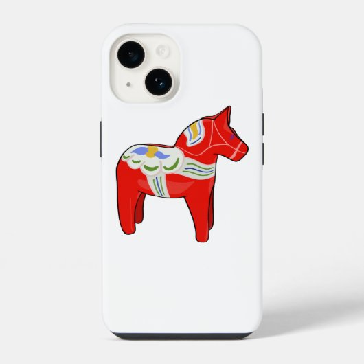 Coque Pour iPhone 14 Cheval dalécarlien (Verso)