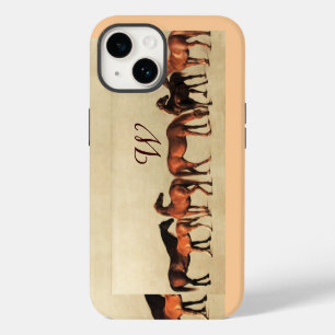 Coque Pour iPhone 14 CHEVALX /JUMENTS ET POULINS Monogramme