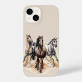 Coque Pour iPhone 14 Chevaux de course (Verso)