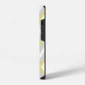 Coque Pour iPhone 14 Chevron Ikat Tribal Gris et Jaune (Côté gauche)