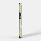 Coque Pour iPhone 14 Chevron Ikat Tribal Gris et Jaune (Côté droit)