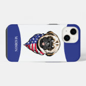 Coque Pour iPhone 14 Chien carlin (Verso Horizontal)