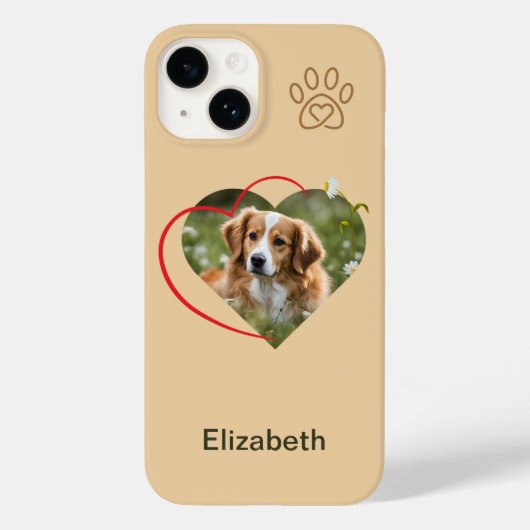 Coque Pour iPhone 14 Chien de coeur iPhone / coque ipad (Verso)