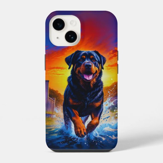 Coque Pour iPhone 14 Chien Rottweiler Rottie (Verso)