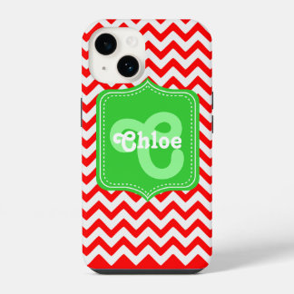 Coque Pour iPhone 14 Chloe Monogramme Personnalisé Chevron