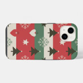 Coque Pour iPhone 14 Christmas trees and white snow (Verso Horizontal)