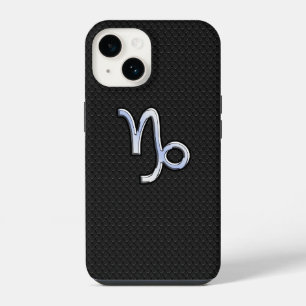 Coque Pour iPhone 14 Chrome comme signe du zodiaque Capricorne sur styl