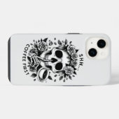 Coque Pour iPhone 14 Chut...Café d'abord (Verso Horizontal)