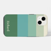 Coque Pour iPhone 14 Cinq nuances de bloc vert (Verso Horizontal)