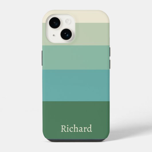 Coque Pour iPhone 14 Cinq nuances de bloc vert (Verso)