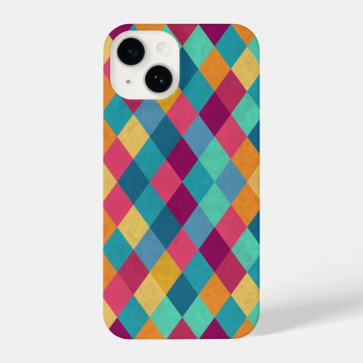 Coque Pour iPhone 14 Circus Multicolor Rhombus (Verso)