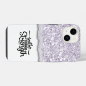 Coque Pour iPhone 14 Citation de calligraphie Foi Courage Force (Verso Horizontal)