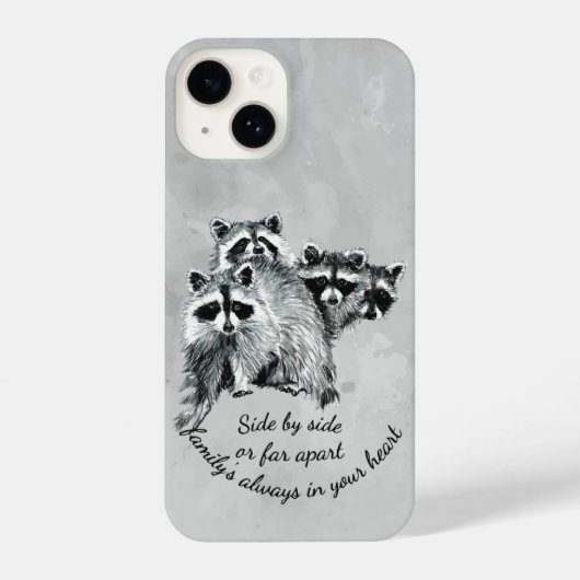 Coque Pour iPhone 14 Citation Famille Animale Fun Cute Raccoon (Verso)
