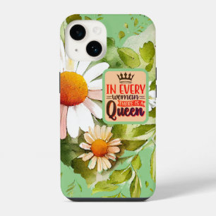 Coque Pour iPhone 14 Citation Fleur Romantique Daisy Dans Chaque Femme