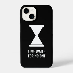 Coque Pour iPhone 14 Citation sablier à une heure personne n'attend