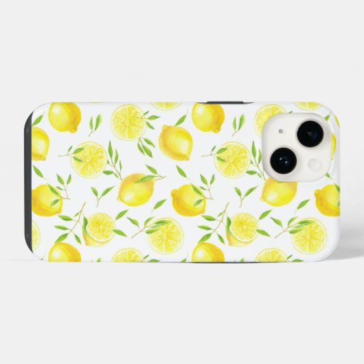 Coque Pour iPhone 14 Citrons et feuilles (Verso Horizontal)